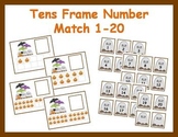 Tens Frame Number Match 1-20 Math Center - Halloween Theme
