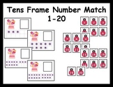 Tens Frame Number Match 1-20 Math Center - Spring theme