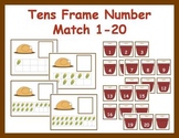 Tens Frame Number Match 1-20 Math Center - Thanksgiving Dinner