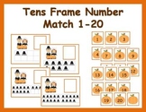 Tens Frame Number Match 1-20 Math Center - Thanksgiving Pilgrims