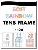 Tens Frame Math Posters - Soft Rainbow