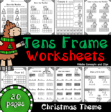 Tens Frame Worksheets Christmas Theme