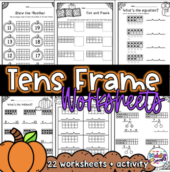 Preview of Tens Frame Worksheets for first grade
