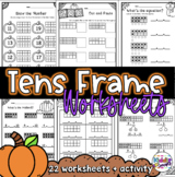 Tens Frame Worksheets for first grade