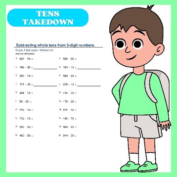 Preview of Tens Takedown: Mental Subtraction Mastery for Grade 3