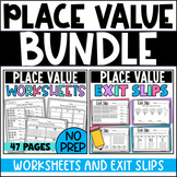 Tens and Ones Bundle: Place Value Worksheets and Exit Slips