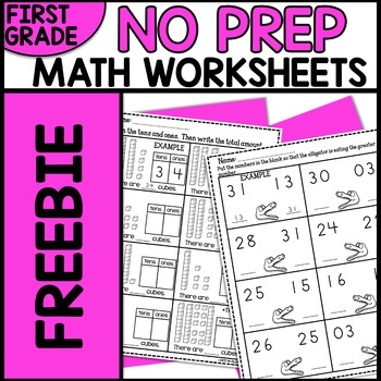 Preview of Tens and Ones First Grade Math Review Worksheets