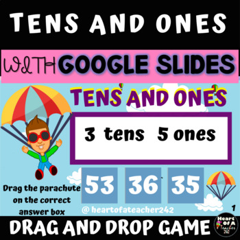 Preview of Tens and Ones For Kindergarten/Gr. 1 DRAG AND DROP GAME (DIGITAL)