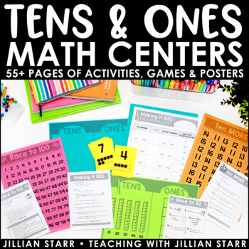 Preview of Tens and Ones Math Centers | First Grade Place Value Games and Activities