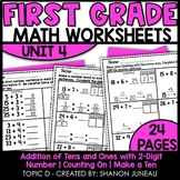 Tens and Ones Math Review Worksheets 1st Grade | Addition 