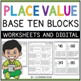 Tens and Ones Place Value Base Ten Blocks Worksheets Print