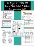 Tens and Ones Place Value Practice for Numbers 11-19