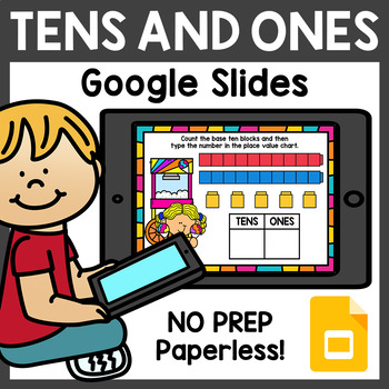 Preview of Tens and Ones Place Value for Google Classroom Distance Learning