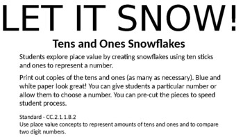 Preview of Tens and Ones Snowflake