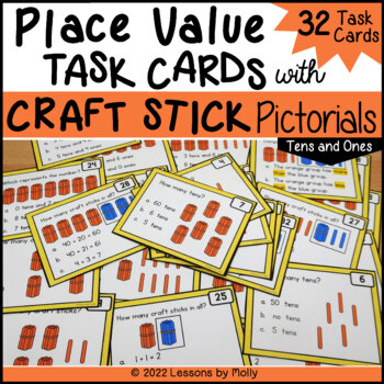 Preview of Tens and Ones Task Cards | Craft Sticks Pictorials