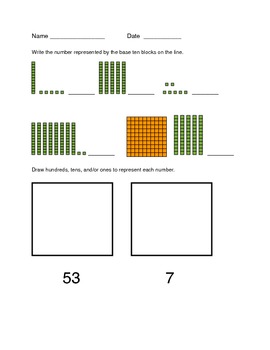Preview of Tens and Ones assessment - First Grade Common Core aligned
