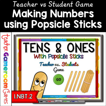 Preview of Tens and Ones with Popsicle Sticks Powerpoint Game