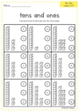 Tens and ones WORKSHEET (place value numbers 11-19)