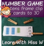 Tens frame clip cards to 30