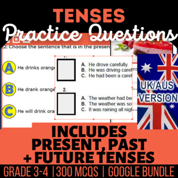 Preview of Tenses Review Bundle: Fillables, Editable Presentations, Forms UK/AUS Spelling
