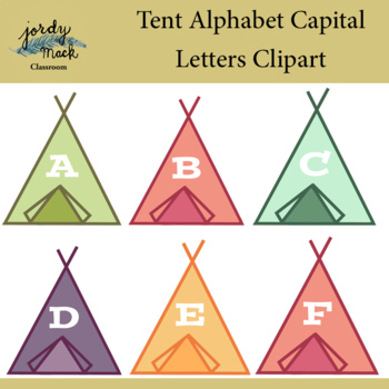 Preview of Tent Clipart Alphabet - Capital Letters [Jordy Mack Classroom]
