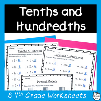 tenths and hundredths worksheets 4th grade by foreman fun tpt