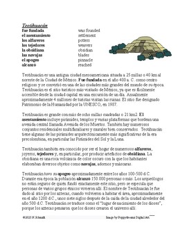 Preview of Teotihuacán Lectura: Spanish Mesoamerican Cultural Reading