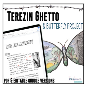 Preview of Terezin Ghetto + Butterfly Project (a Holocaust Resource) | DIGITAL & PRINT