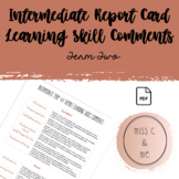 Term 2 Report Card Learning Skill Comments Intermediate 7/