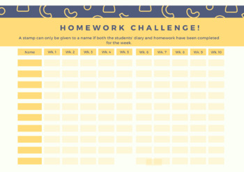 Preview of Term Homework Challenge Stamp chart!!!!