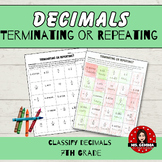 Terminating and Repeating Decimal : Coloring Activity