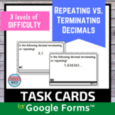 Terminating and Repeating Decimals Digital Task Cards