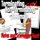 Terminating and Repeating Decimals - Scavenger Hunt, Notes