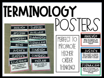 Preview of Cognitive Verbs Posters - Terminology Explanations