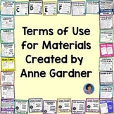 Extended Terms of Use for Resources from Anne Gardner's Ed