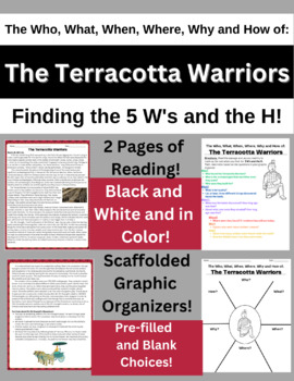 Preview of Terracotta Warriors: Readings and Graphic Organizers: 5W's and the H