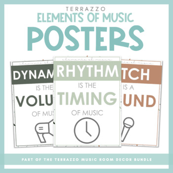 Preview of Elements of Music Posters | Terrazzo Music Room Decor