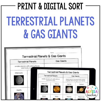 Preview of Terrestrial Planets and Gas Giants Sorting Activity