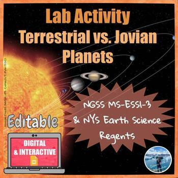 Preview of Terrestrial vs. Jovian Planets & Solar System | Digital Lab Activity | Editable 