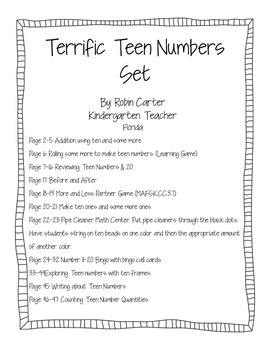 Preview of Terrific Teen Numbers