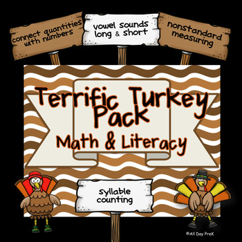 Preview of Terrific Turkey Pack: Math and Literacy