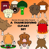 Terror at Thanksgiving Dinner: A Turkey and Friends Clip Art Set