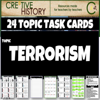 Preview of Terrorism History and Politics Topic Task Cards