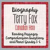 TERRY FOX 2 Reading Passages, 9 activities: Gr 4-6 PRINT a