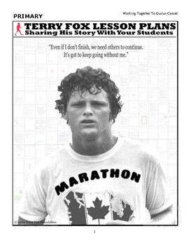 Preview of Terry Fox Activity in-class Lesson Plans (As found online)