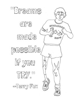 Preview of Terry Fox Colouring Page