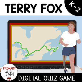 Preview of Terry Fox Digital Quiz Game - Kindergarten to Grade 2
