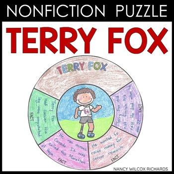 Preview of Terry Fox Information Puzzle and Art Project