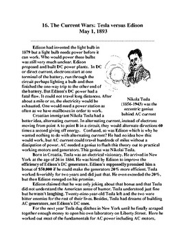 Preview of Tesla Edison Feud: The Current Wars 2 pg literacy with Questions