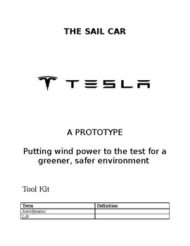 Preview of Tesla Engineering "Research Packet" to go with Wind-car lesson